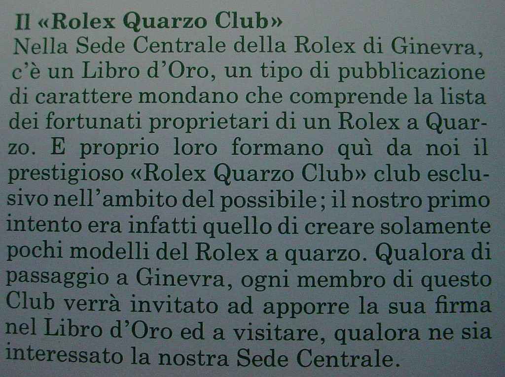 10. Rolex Quartz Club Promo